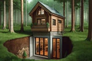 Cabin Style Tiny Houses with Daylight Basement